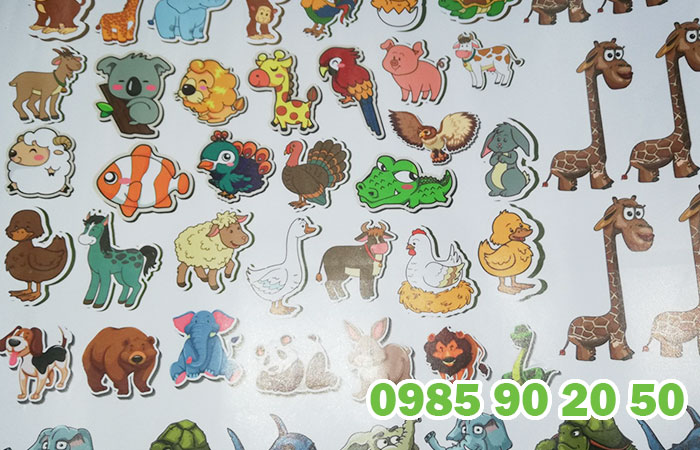 Các mẫu sticker được làm theo bộ hình động vật