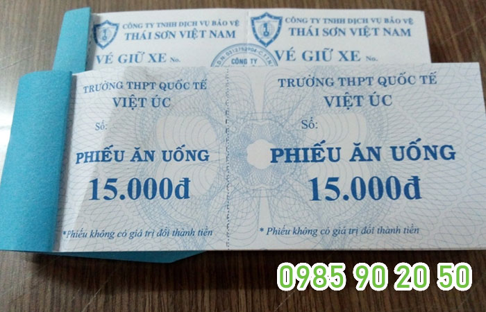 Vé giữ xe 2 liên kích thước 15.5 x 5cm