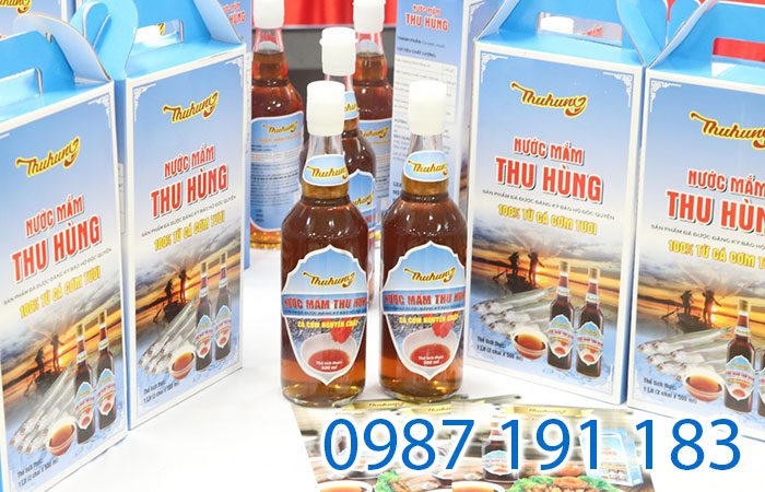 mẫu tem nhãn của thương hiệu nước mắm Thu Hùng