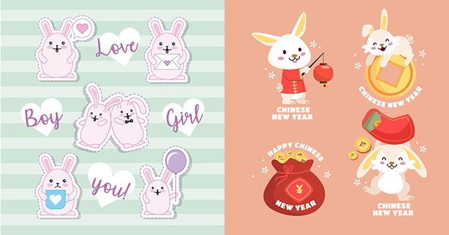 Top 10+ mẫu sticker thỏ vector đẹp, cute, chất, ngầu