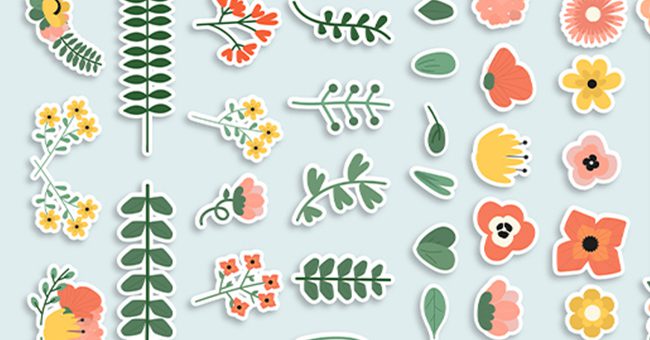 Top 10+ mẫu sticker hoa vector đẹp, dễ thương, chất