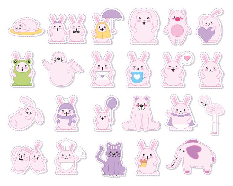 Top 10+ mẫu sticker thỏ vector đẹp, cute, chất, ngầu