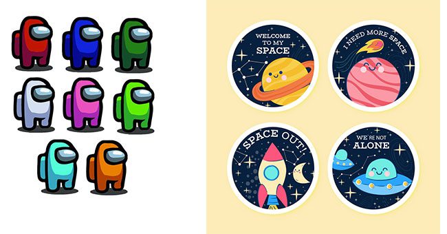 Top 10+ mẫu sticker among us vector đẹp, cute, chất, ngầu