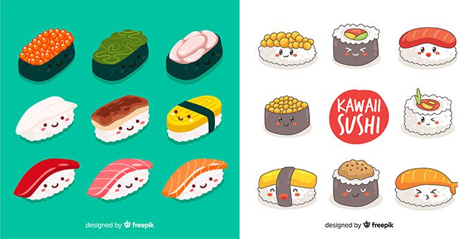 Top 10+ mẫu sticker sushi vector đẹp, dễ thương, chất, ngầu