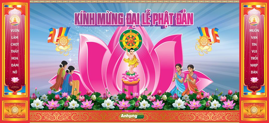 Mẫu băng rôn được dùng trong ngày lễ Phật Đản