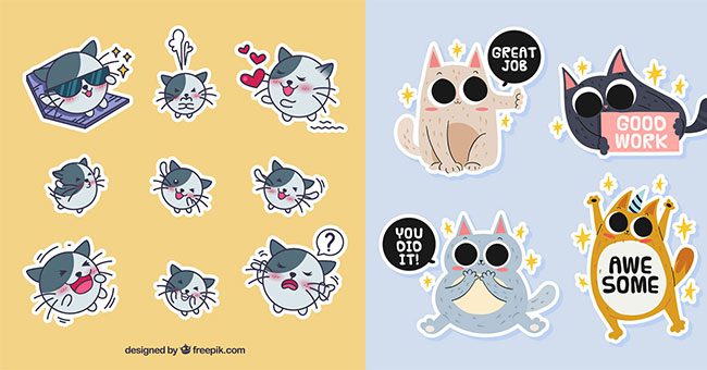Top 10+ mẫu sticker con mèo vector đẹp, chất, ngầu, cute