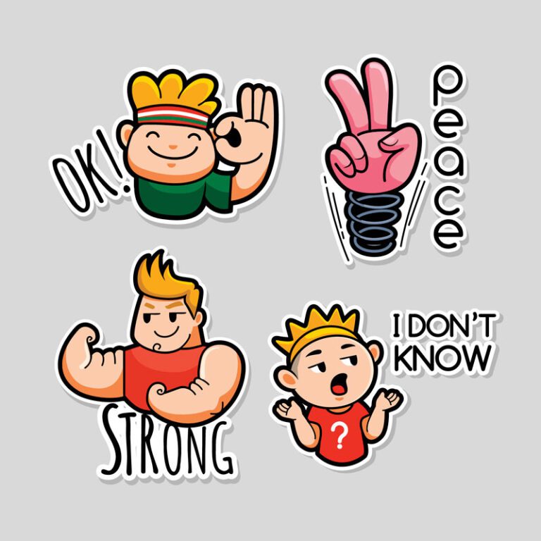 Top 10+ mẫu sticker hình người vector vui nhộn, chất, cute