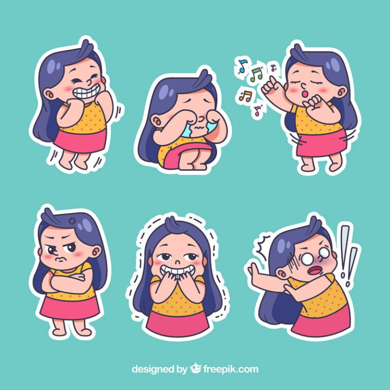Top 10+ mẫu sticker hình người vector vui nhộn, chất, cute