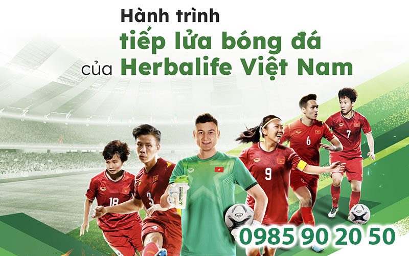 Mẫu băng rôn cổ vũ bóng đá của công ty Herbalife Việt Nam