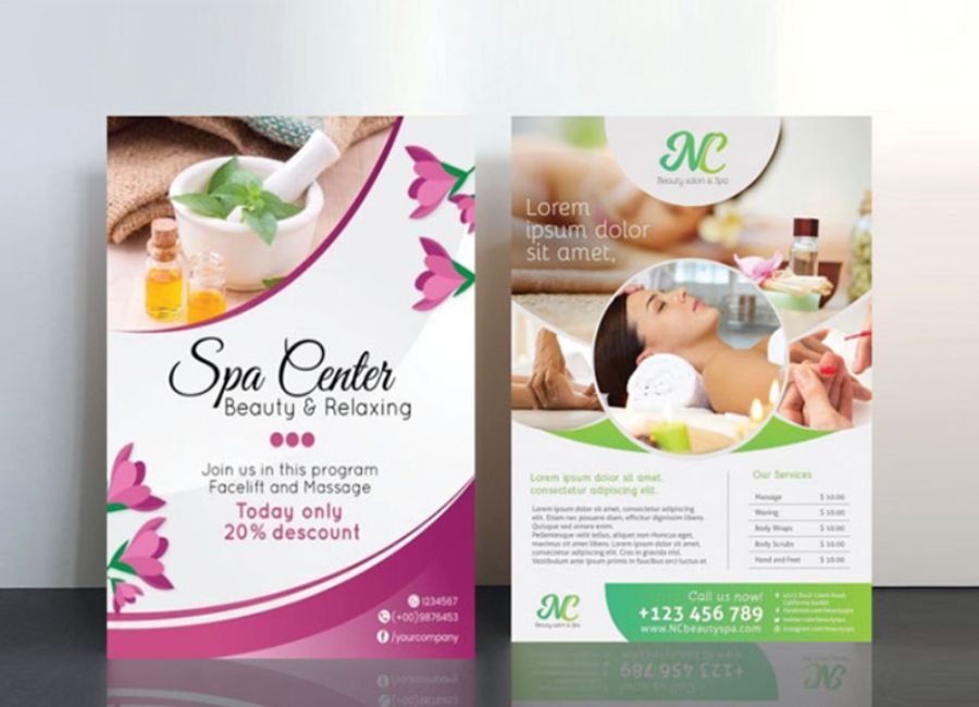 Mẫu tờ rơi quảng cáo Spa được thiết kế đẹp mắt