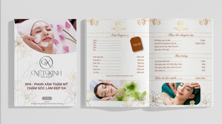 Mẫu Thiết kế menu Spa ĐẸP – ẤN TƯỢNG 2024