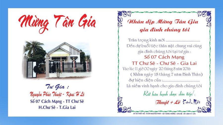 10+ Mẫu thiết kế thiệp mời tân gia Đẹp – Sang Trọng