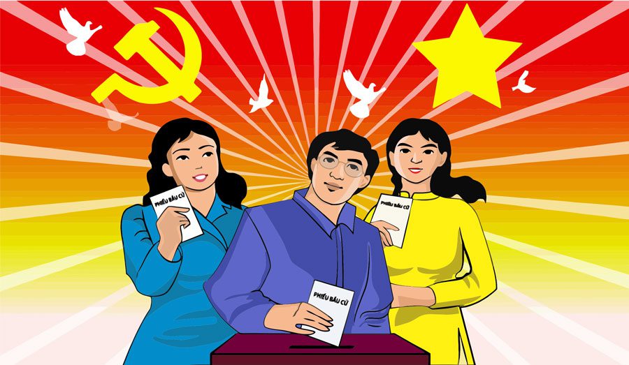 Mẫu băng rôn tuyên truyền vận động bầu cử đẹp, đơn giản Mẫu băng rôn bầu cử 02