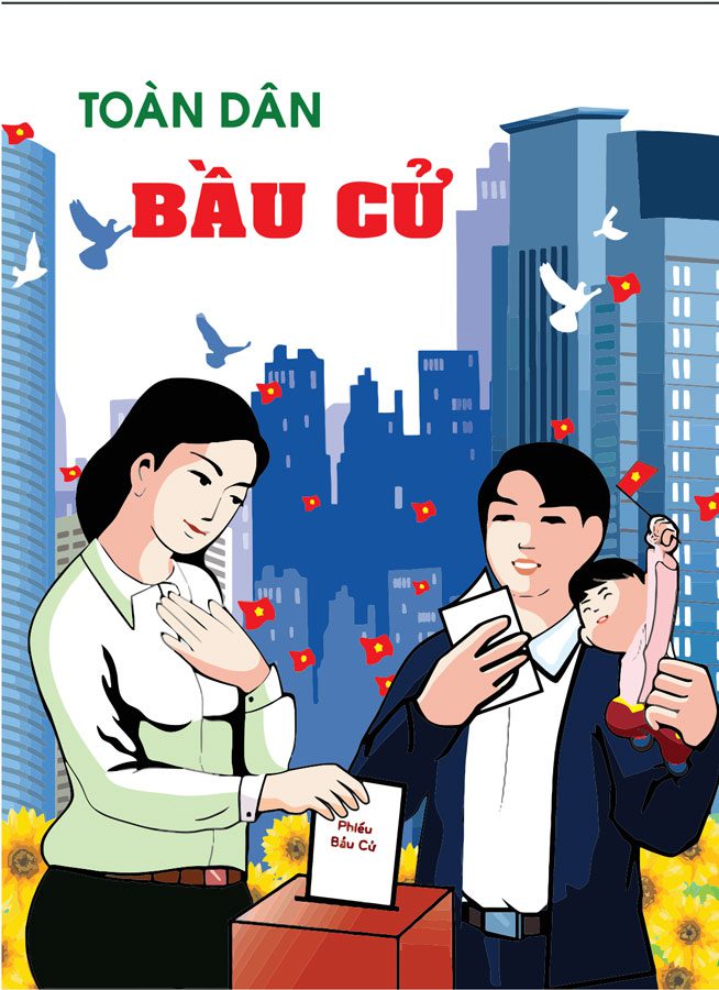 Mẫu băng rôn tuyên truyền vận động bầu cử đẹp, đơn giản Mẫu băng rôn bầu cử 04