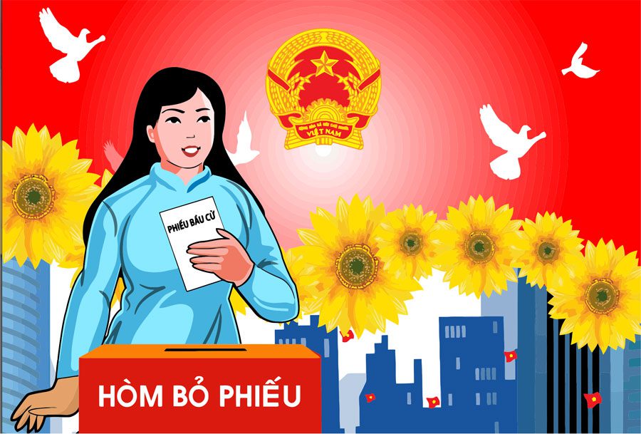 Mẫu băng rôn tuyên truyền vận động bầu cử đẹp, đơn giản Mẫu băng rôn bầu cử 06