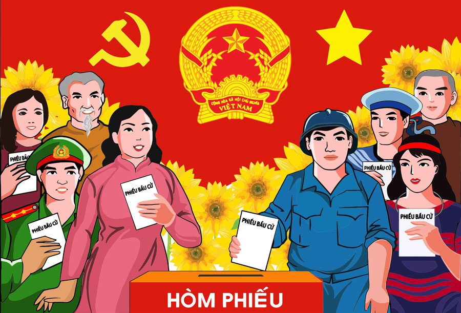 Mẫu băng rôn tuyên truyền vận động bầu cử đẹp, đơn giản Mẫu băng rôn bầu cử 09