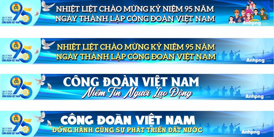 Mẫu băng rôn Kỷ niệm Ngày thành lập Công Đoàn Việt Nam 28/7