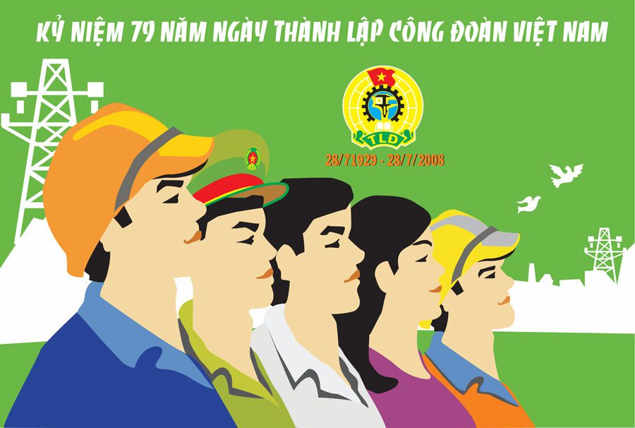 Mẫu băng rôn Kỷ niệm Ngày thành lập Công Đoàn Việt Nam 28/7 Mẫu băng rôn đại hội Công Đoàn 08