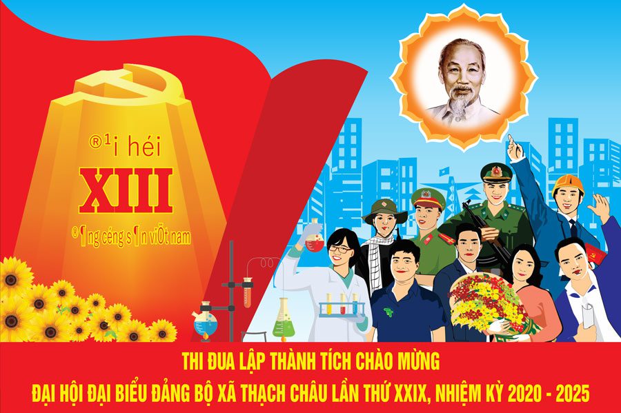 Mẫu băng rôn Đại hội Đảng 08
