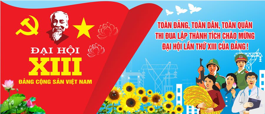 Mẫu băng rôn Đại hội Đảng 14
