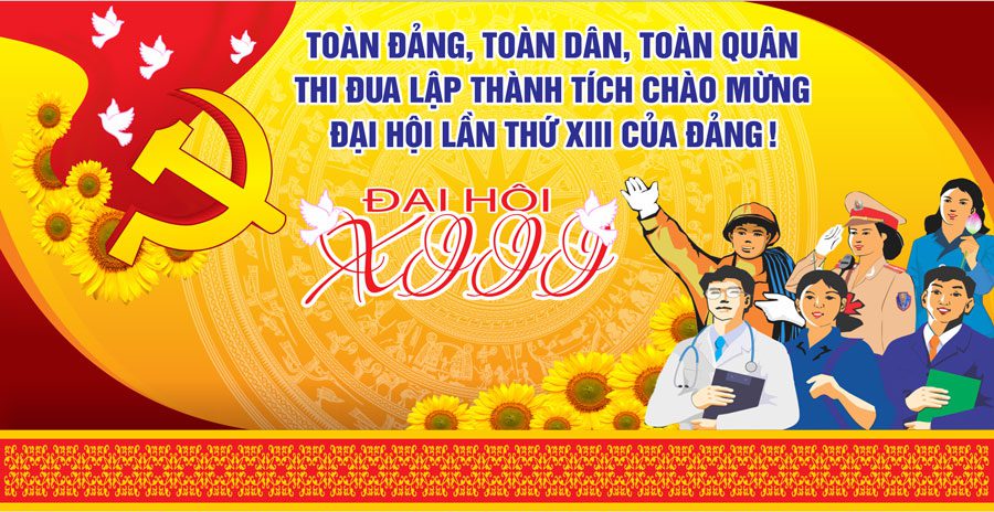 Mẫu băng rôn Đại hội Đảng 16
