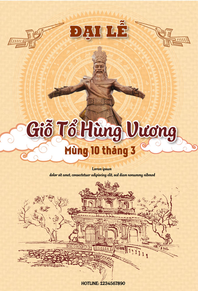 Mẫu băng rôn kỷ niệm Lễ Giỗ Tổ Hùng Vương 10/3 âm lịch Mẫu băng rôn kỷ niệm Lễ Giổ Tổ Hùng Vương 10/3 âm lịch 08