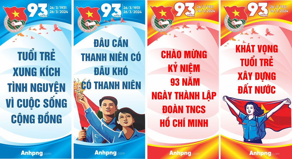 Mẫu băng rôn kỷ niệm thành lập Đoàn TNCS Hồ Chí Minh 26/3 Mẫu băng rôn Đoàn Thanh Niên 10