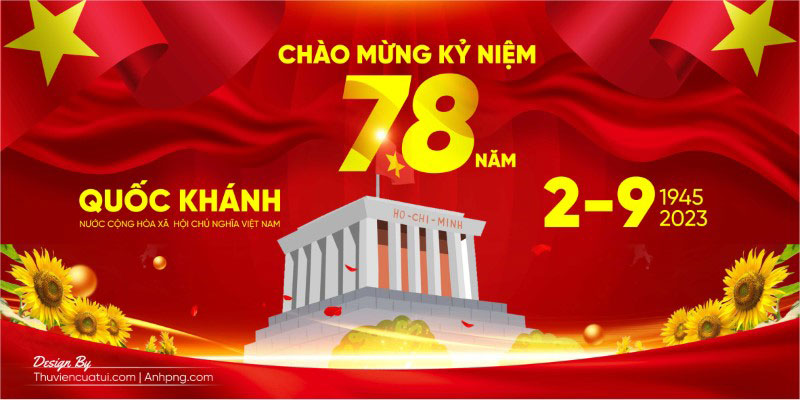 Mẫu băng rôn kỷ niệm Ngày Quốc khánh nước CHXHCN Việt Nam 2/9 Mẫu thiết kế băng rôn kỷ niệm ngày Quốc Khánh nước CHXHCN Việt Nam