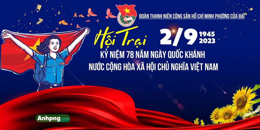 Mẫu băng rôn kỷ niệm Ngày Quốc khánh nước CHXHCN Việt Nam 2/9 Mẫu băng rôn Quốc khánh 2/9 mã 02