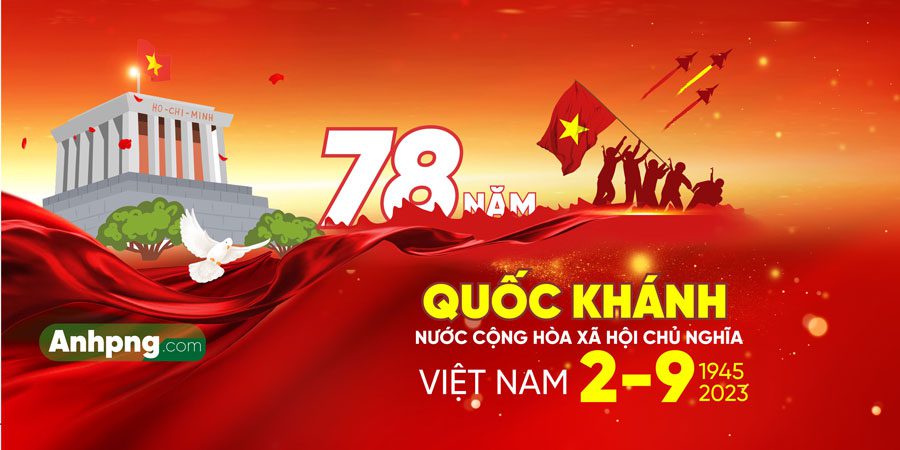 Mẫu băng rôn kỷ niệm Ngày Quốc khánh nước CHXHCN Việt Nam 2/9 Mẫu băng rôn Quốc khánh 2/9 mã 06