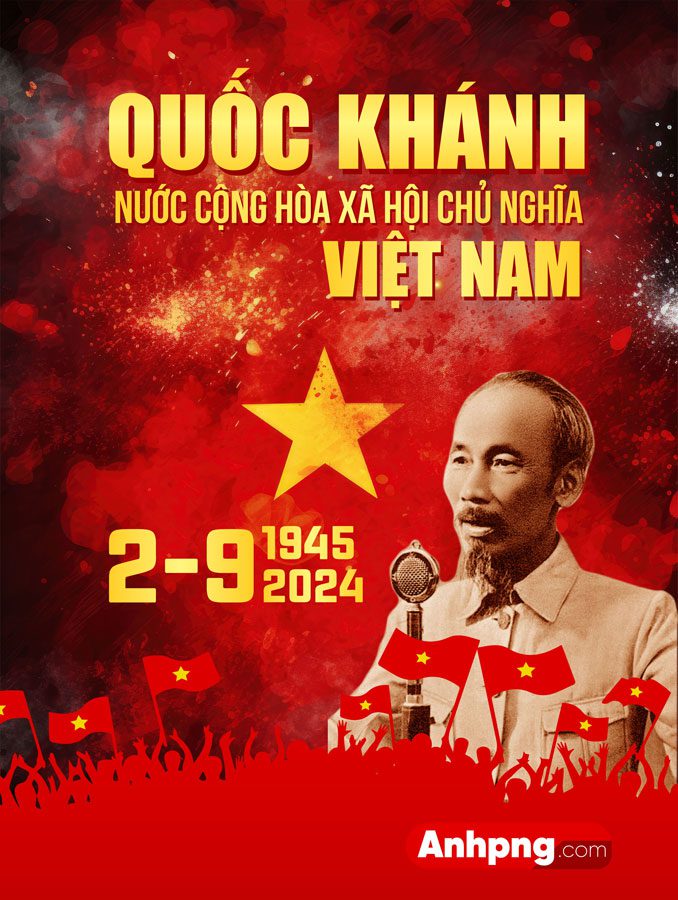 Mẫu băng rôn kỷ niệm Ngày Quốc khánh nước CHXHCN Việt Nam 2/9 Mẫu băng rôn Quốc khánh 2/9 mã 12