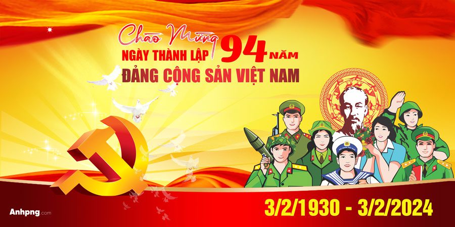 Top 10 + mẫu băng rôn kỷ niệm ngày thành lập Đảng 3/2