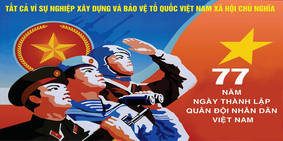 Mẫu băng rôn kỷ niệm thành lập Quân đội 22/12 08