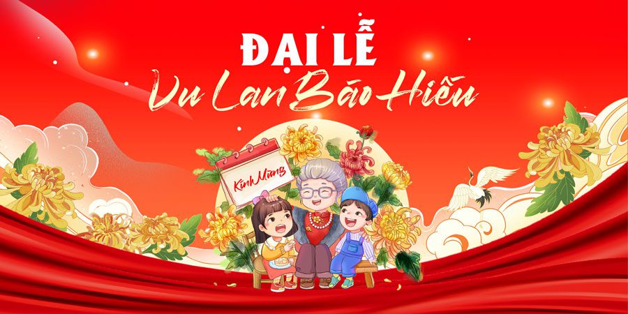 Top 10+ mẫu băng rôn Vu Lan Báo Hiếu đẹp, thiết kế ấn tượng Mẫu băng rôn vu lan báo hiếu 03