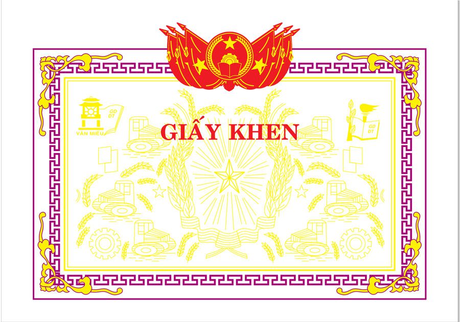 Top 20+ mẫu giấy khen tuyên dương cá nhân, tập thể đẹp Mẫu giấy khen đẹp mã 04