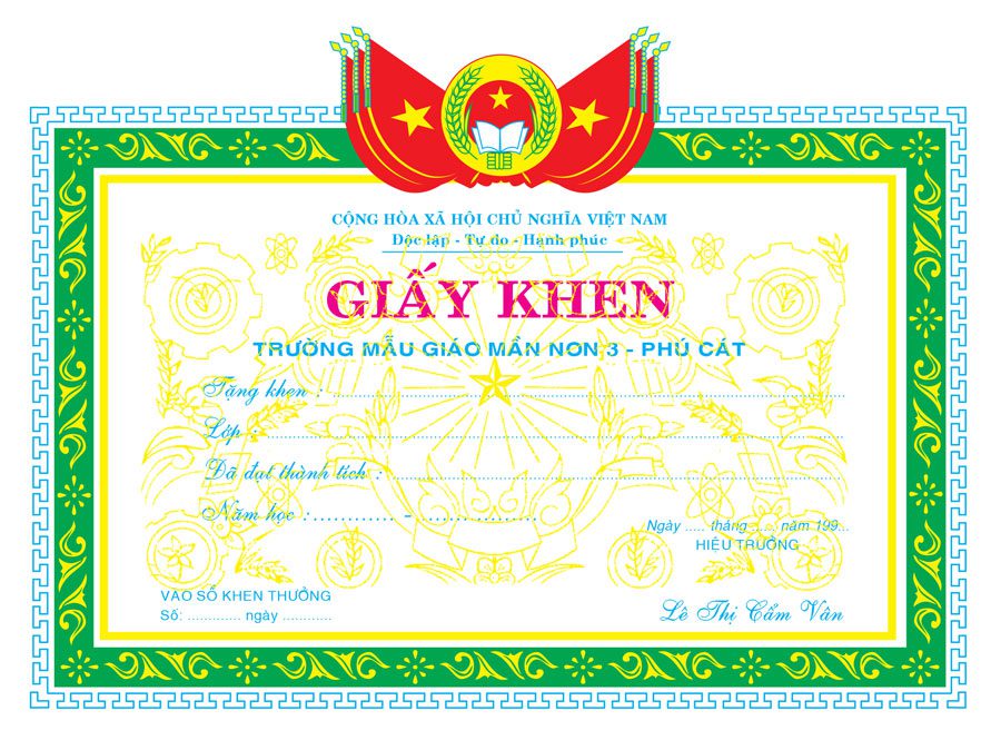 Top 20+ mẫu giấy khen tuyên dương cá nhân, tập thể đẹp Mẫu giấy khen đẹp mã 09