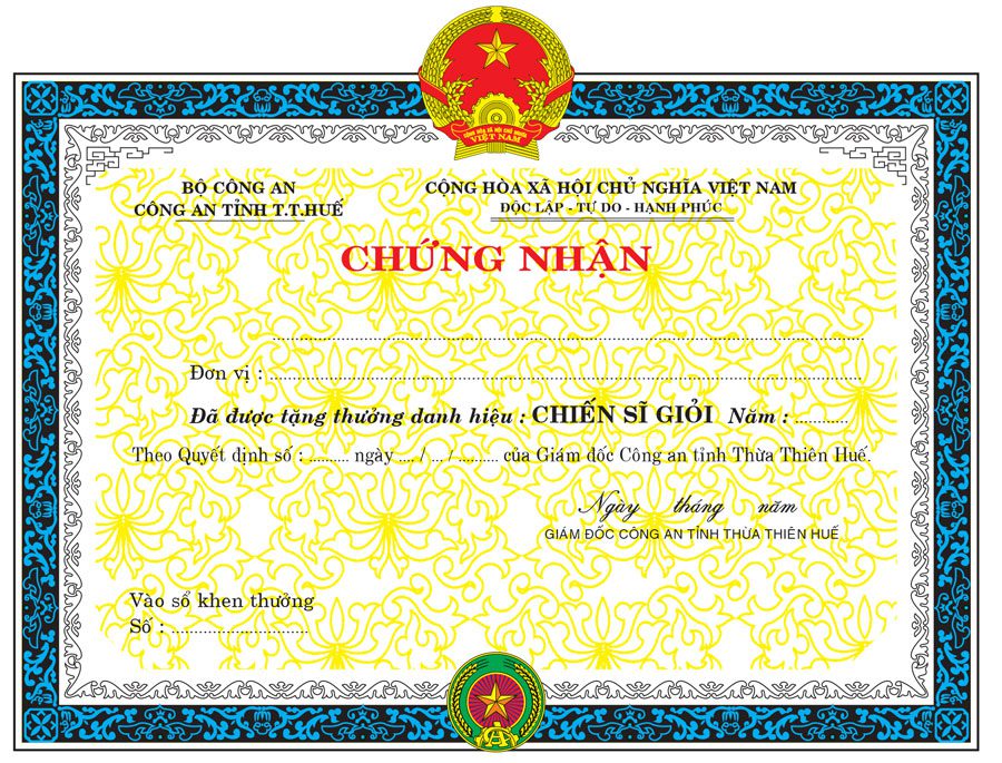 Top 20+ mẫu giấy khen tuyên dương cá nhân, tập thể đẹp Mẫu giấy khen đẹp mã 27