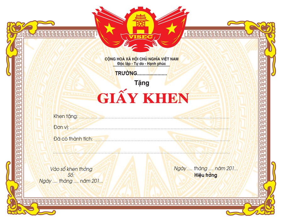 Top 20+ mẫu giấy khen tuyên dương cá nhân, tập thể đẹp