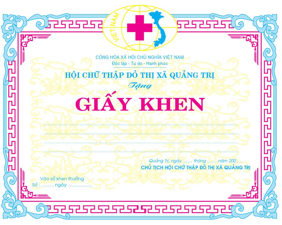 Top 20+ mẫu giấy khen tuyên dương cá nhân, tập thể đẹp Mẫu giấy khen đẹp mã 13