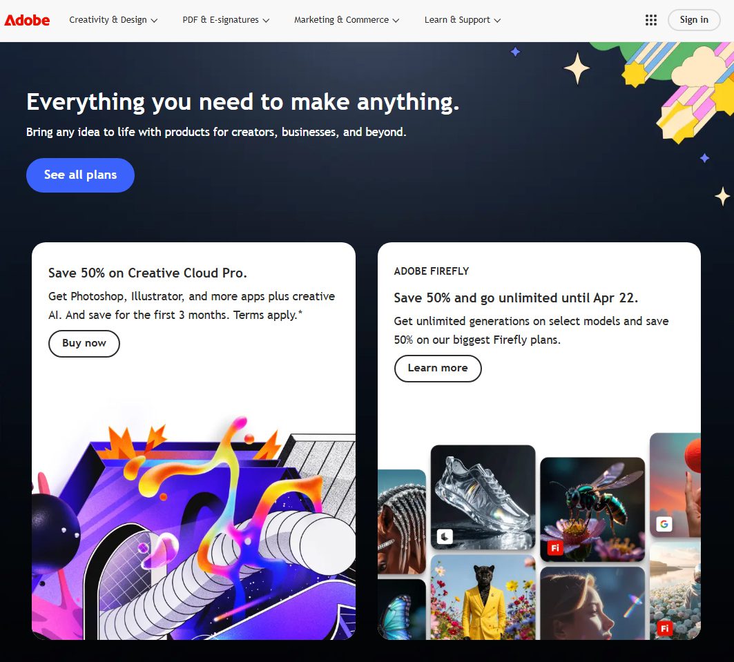 Top 8 phần mềm thiết kế băng rôn, banner online miễn phí PC Giao diện website Adobe Spark