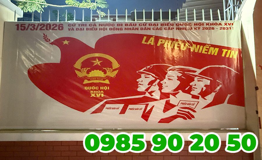Băng rôn sử dụng với mục đích tuyên truyền ngày bầu cử