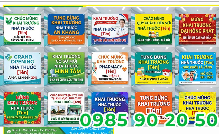 Mẫu băng rôn khai trương nhà thuốc 03