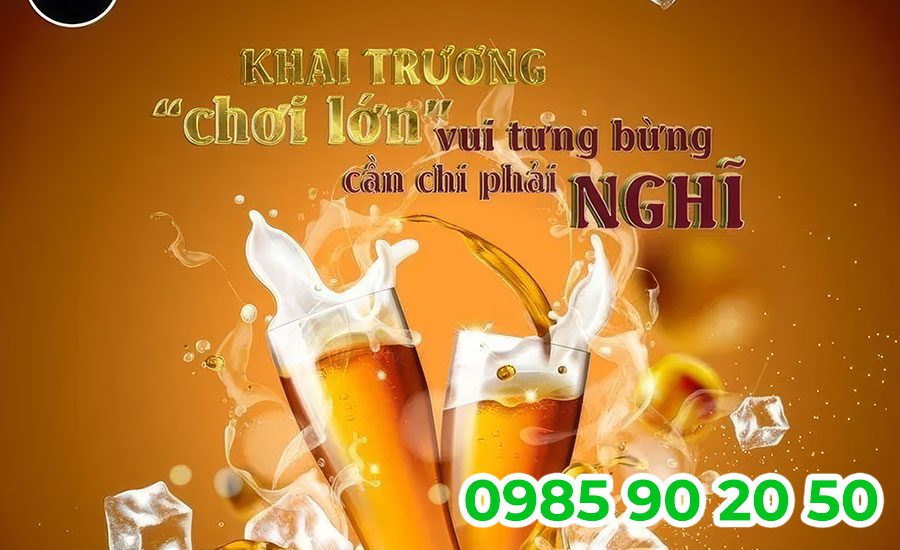 Mẫu khai trương băng rôn đẹp sẽ thu hút khách hàng đến đặt bia