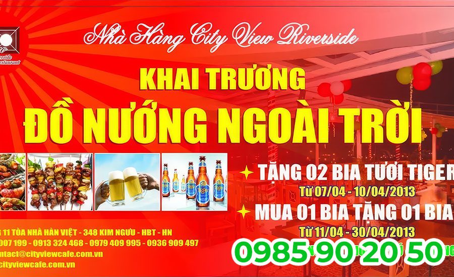 Đặt in băng rôn khai trương quán bia sẽ có tác động tích cực đến doanh số, thương hiệu