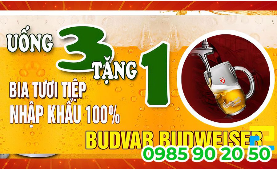 Mẫu băng rôn khai trương quán bia 03