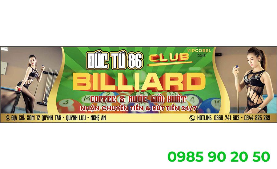 Mẫu băng rôn khai trương quán Bida 02