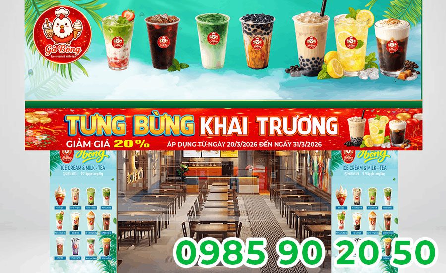 Mẫu băng rôn khai trương quán trà sữa 01