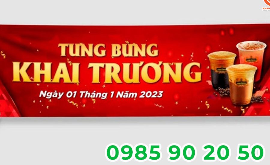 Mẫu băng rôn khai trương quán trà sữa 06