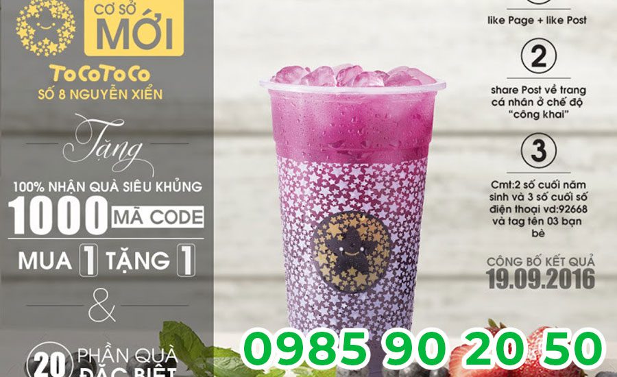 Chèn các thông tin cơ bản lên background để khách hàng dễ dàng liên hệ order