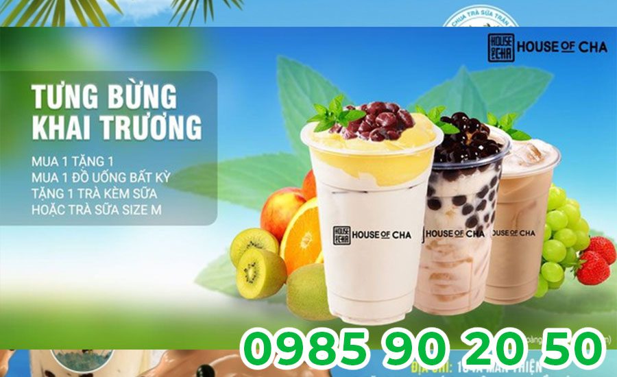 Mẫu băng rôn khai trương quán trà sữa 12